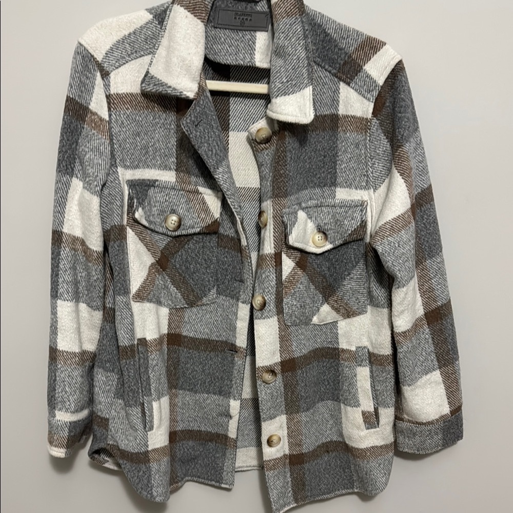 Blank NYC Gray and White Utility Jacket